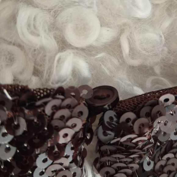 BNWT Ultra Pink Sequin Top S Brown Sparkle Glam Party Holiday Disco Earth Y2K - Picture 6 of 8